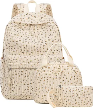 BTOOP School Backpacks for Teen Girls Bookbags Lightweight Canvas Backpack Schoolbag Set