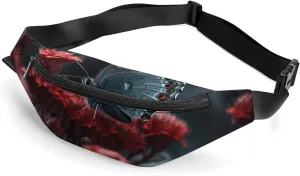 Butterfly on Red Flower Fanny Pack for Women Men Waist Bag Waterproof Belt Bag with Adjustable Strap