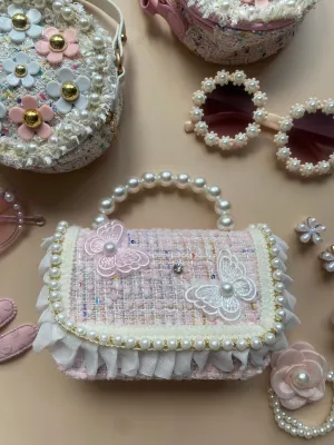 Butterfly Pearl Tweed Mini Bag