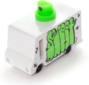 Candylab Toys CANDYCAR® Wooden Food Truck Collection - Graffiti Green, Premium Handcrafted Beech Wood Toy Car