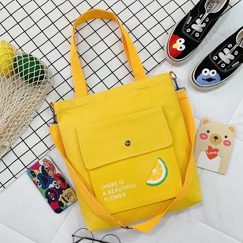Canvas Printed College Class Portable Female Crossbody Bags