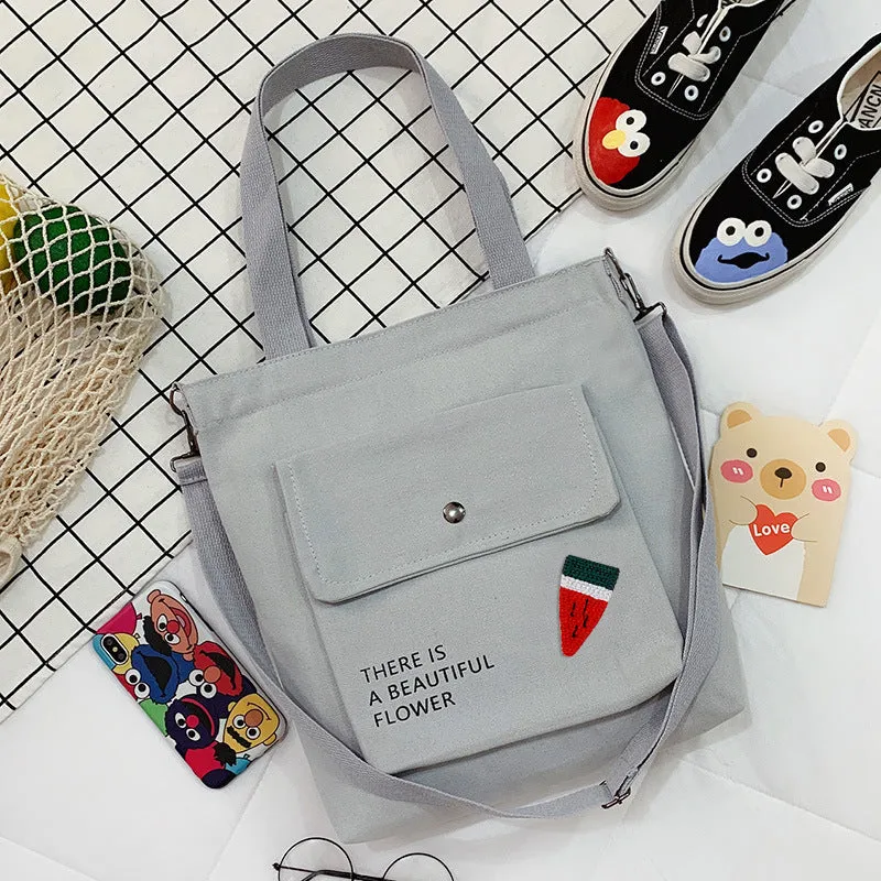 Canvas Printed College Class Portable Female Crossbody Bags