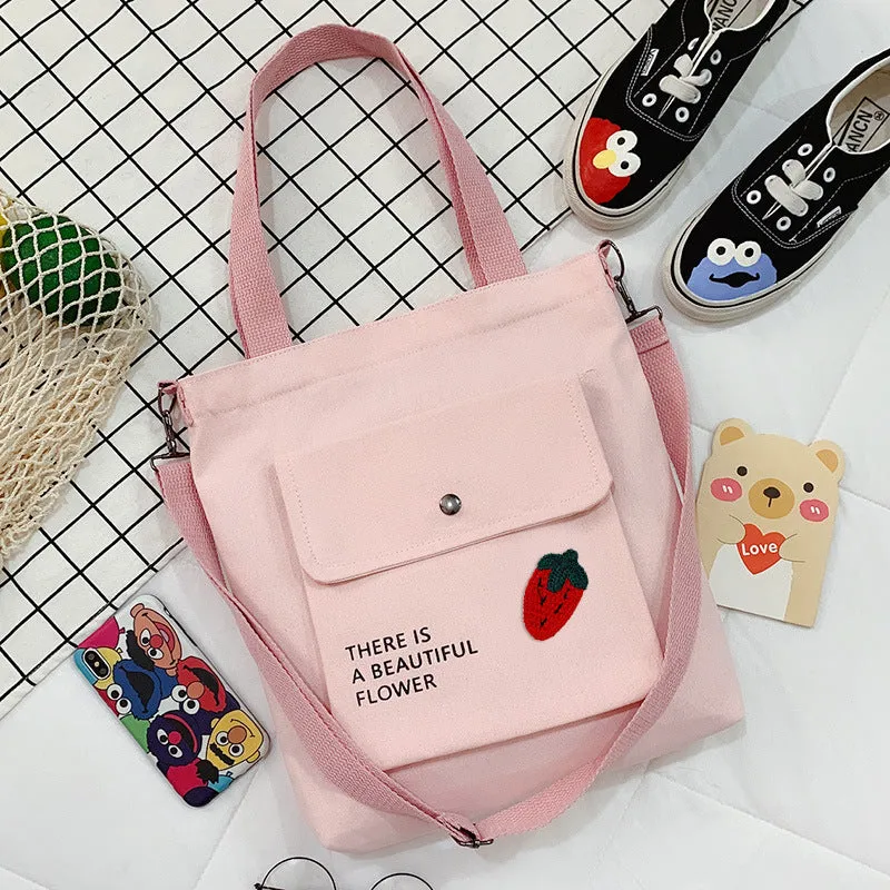 Canvas Printed College Class Portable Female Crossbody Bags