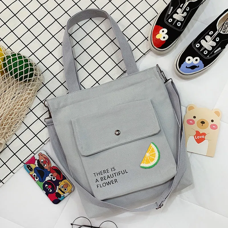 Canvas Printed College Class Portable Female Crossbody Bags