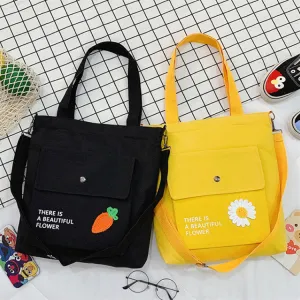 Canvas Printed College Class Portable Female Crossbody Bags