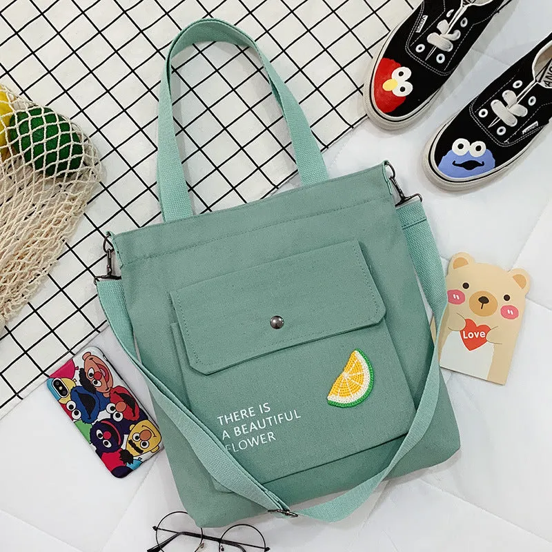 Canvas Printed College Class Portable Female Crossbody Bags