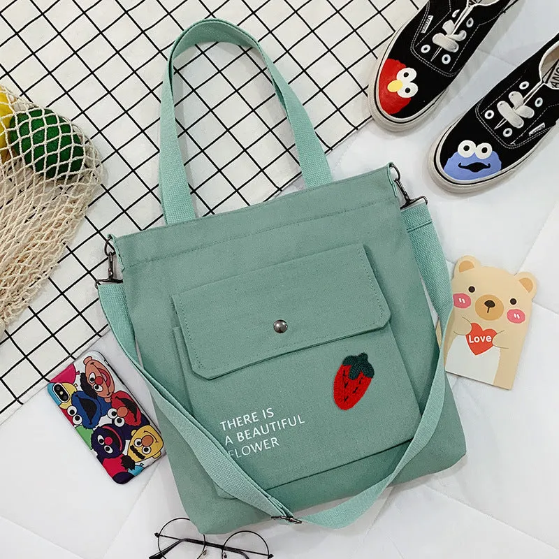 Canvas Printed College Class Portable Female Crossbody Bags