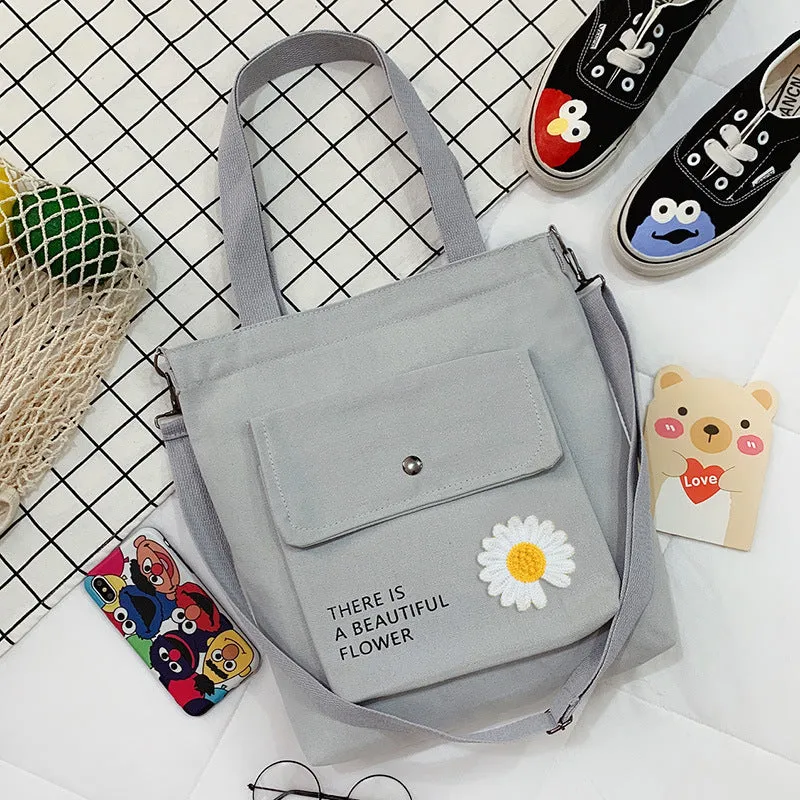 Canvas Printed College Class Portable Female Crossbody Bags