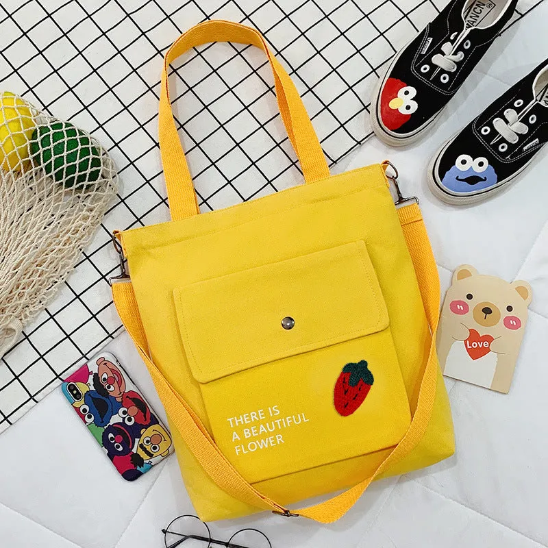Canvas Printed College Class Portable Female Crossbody Bags