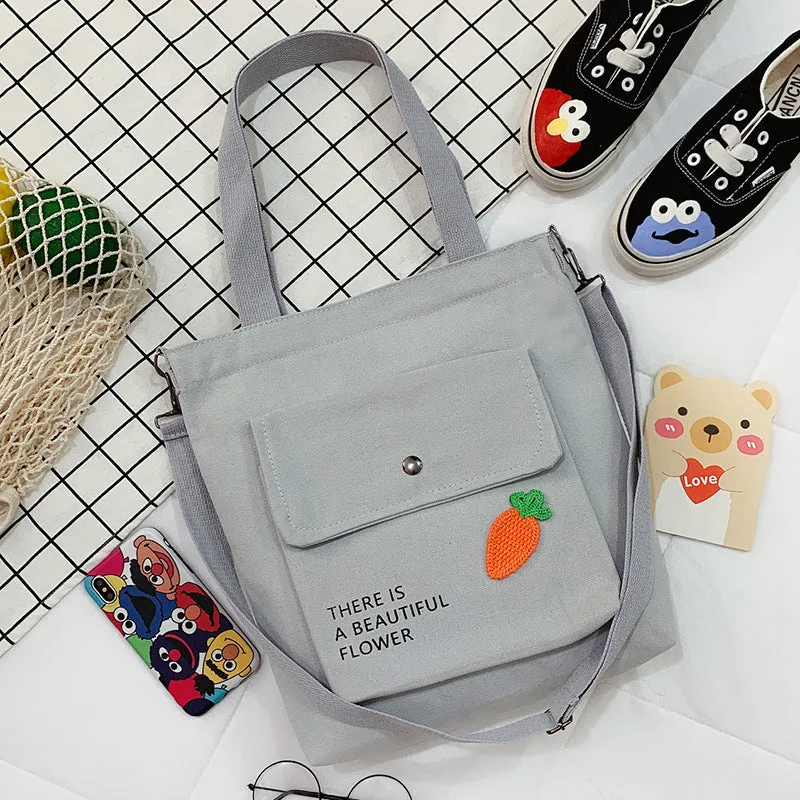 Canvas Printed College Class Portable Female Crossbody Bags