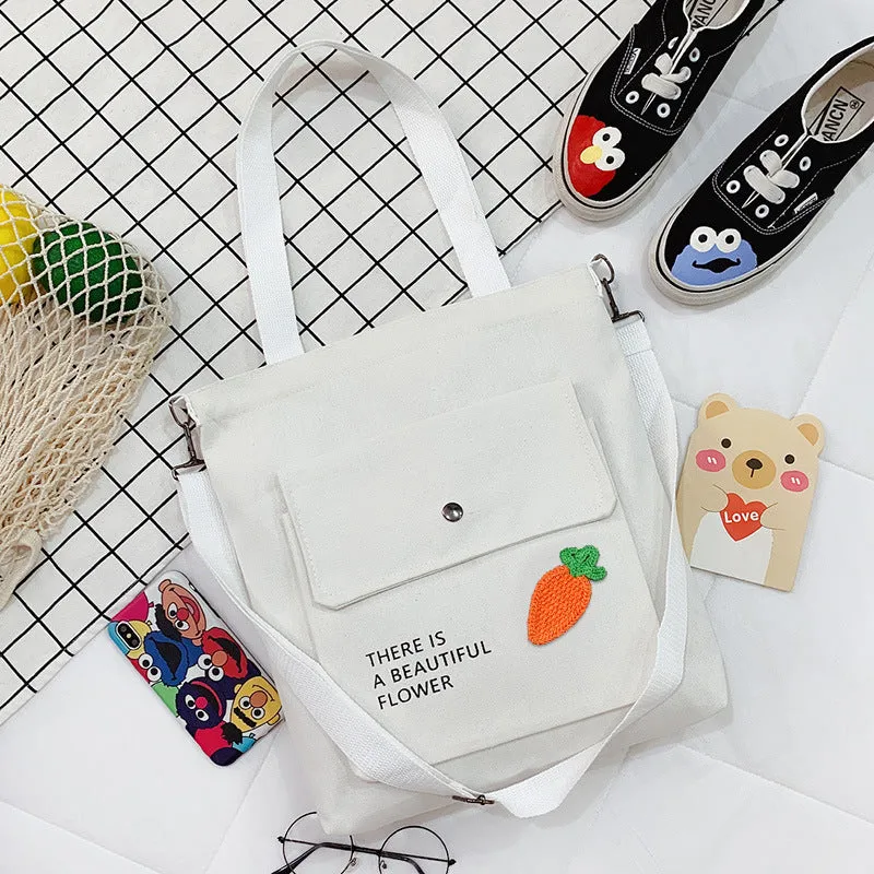 Canvas Printed College Class Portable Female Crossbody Bags