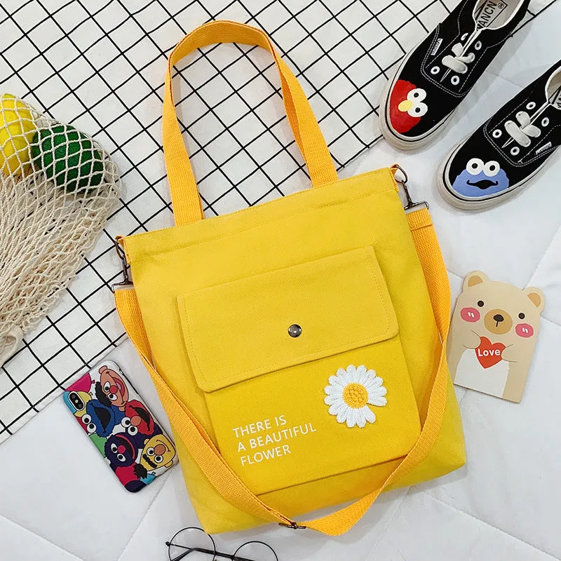 Canvas Printed College Class Portable Female Crossbody Bags