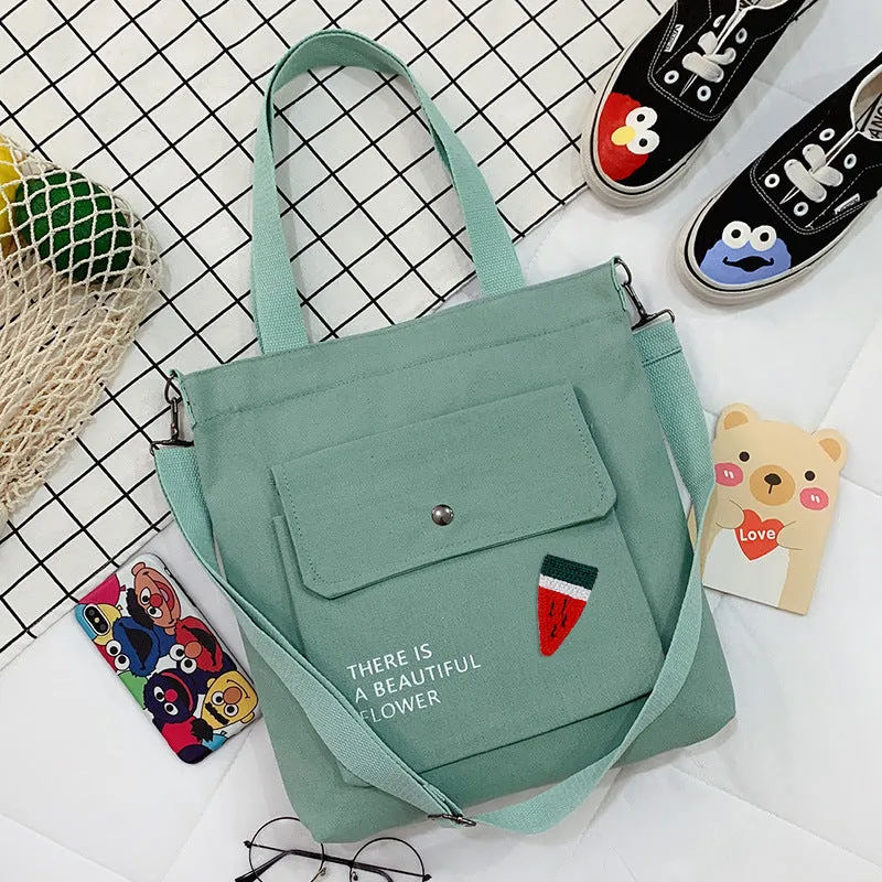 Canvas Printed College Class Portable Female Crossbody Bags