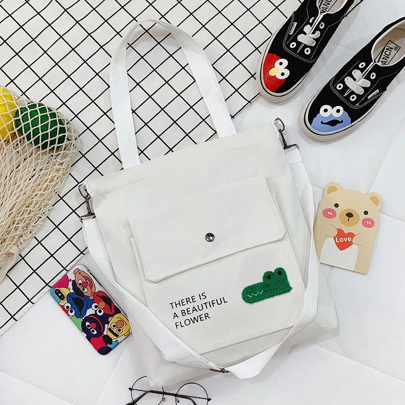 Canvas Printed College Class Portable Female Crossbody Bags