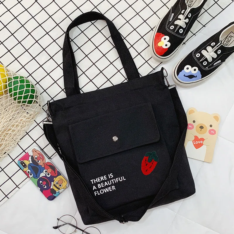 Canvas Printed College Class Portable Female Crossbody Bags