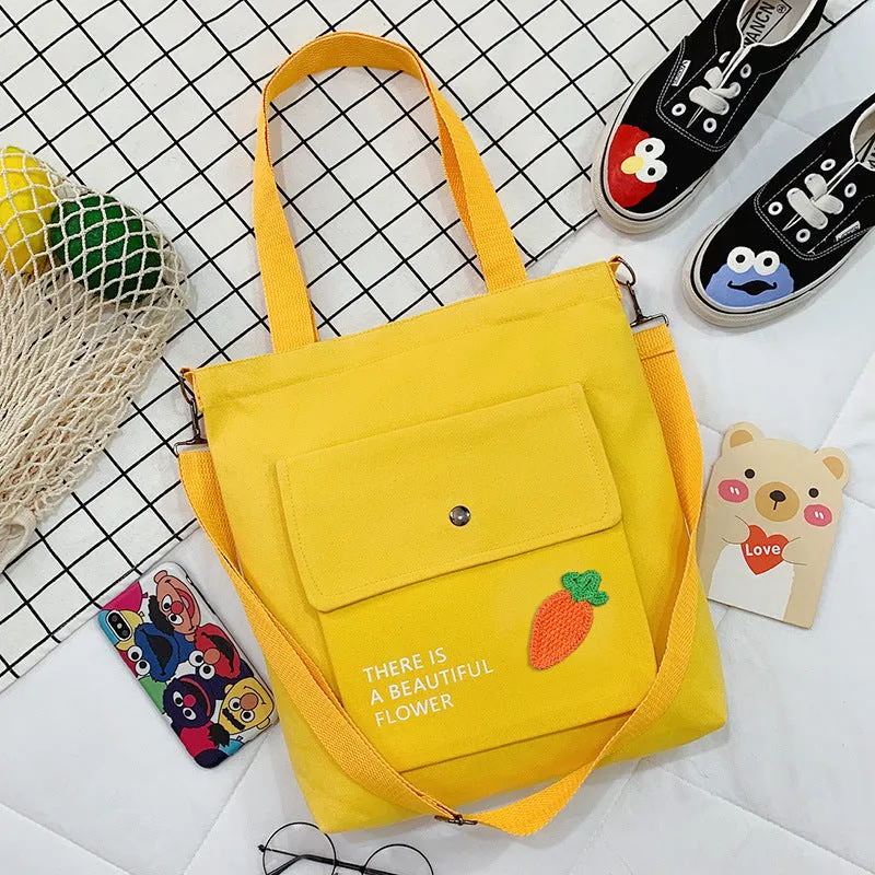 Canvas Printed College Class Portable Female Crossbody Bags