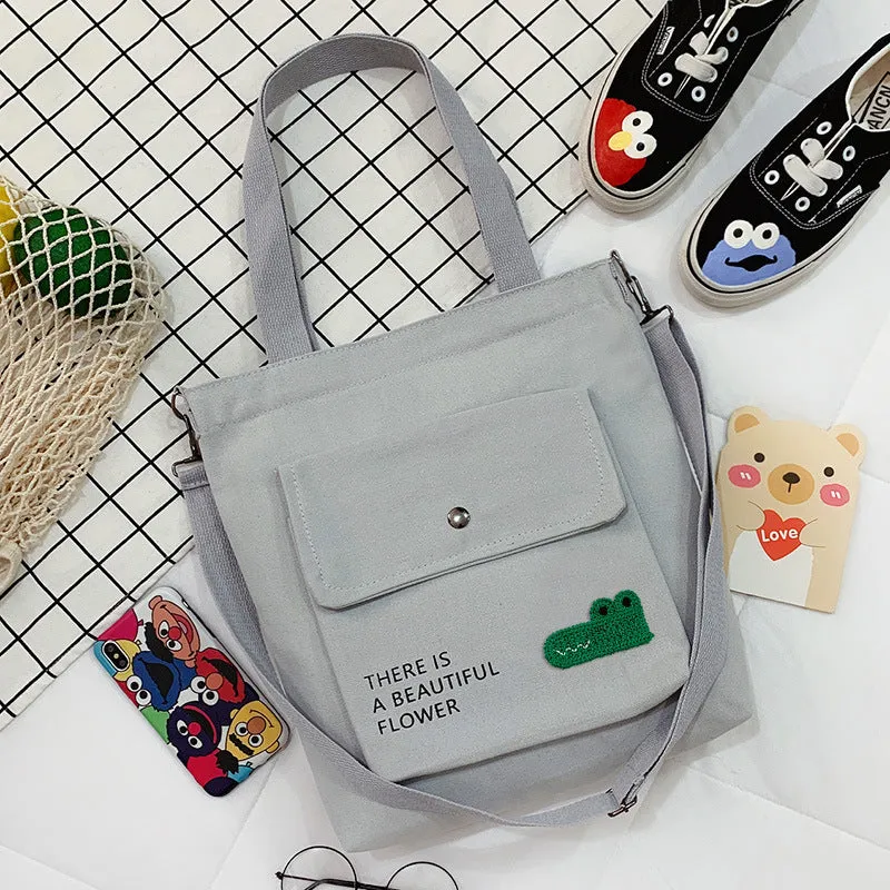 Canvas Printed College Class Portable Female Crossbody Bags