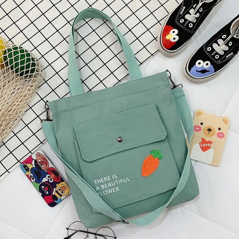 Canvas Printed College Class Portable Female Crossbody Bags
