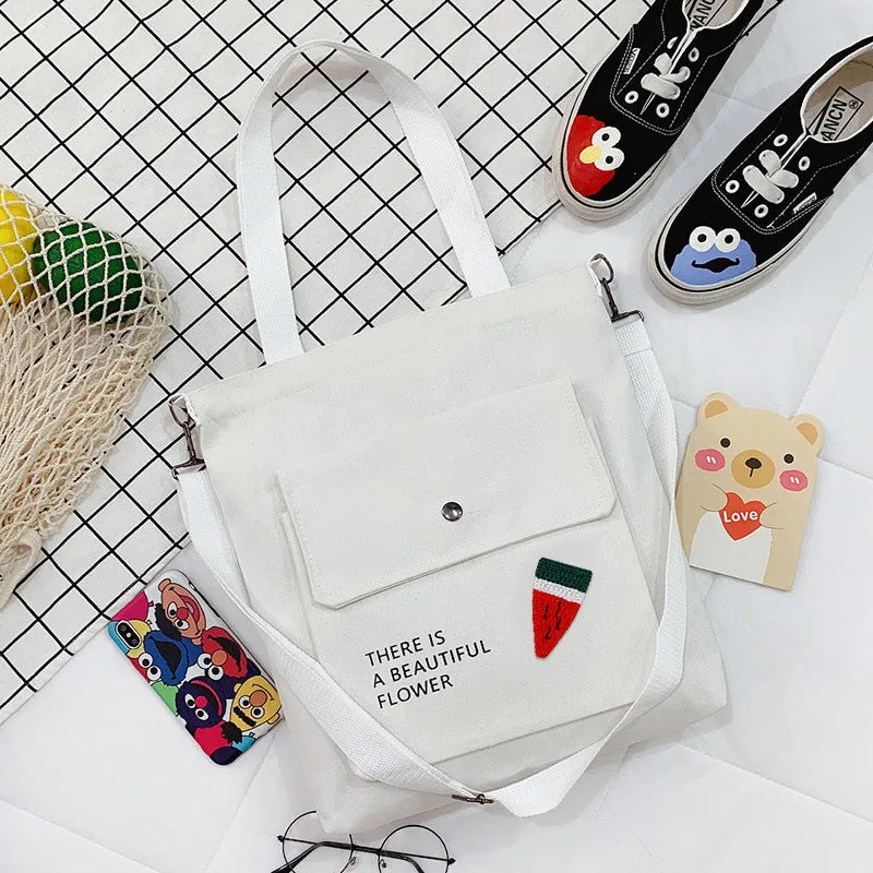 Canvas Printed College Class Portable Female Crossbody Bags