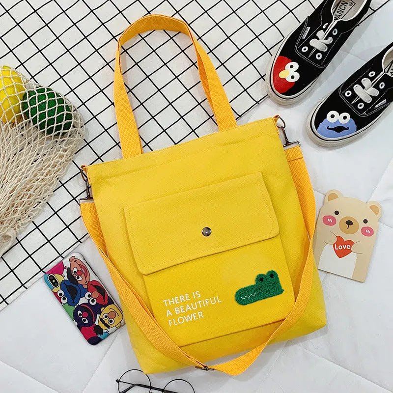 Canvas Printed College Class Portable Female Crossbody Bags