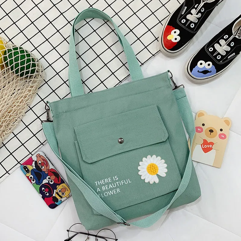 Canvas Printed College Class Portable Female Crossbody Bags