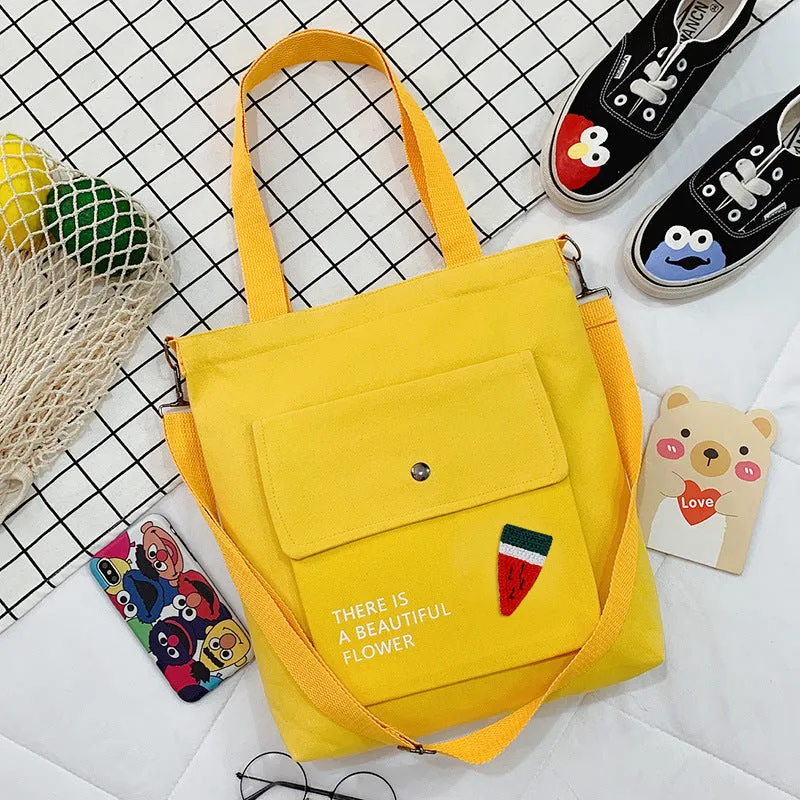 Canvas Printed College Class Portable Female Crossbody Bags