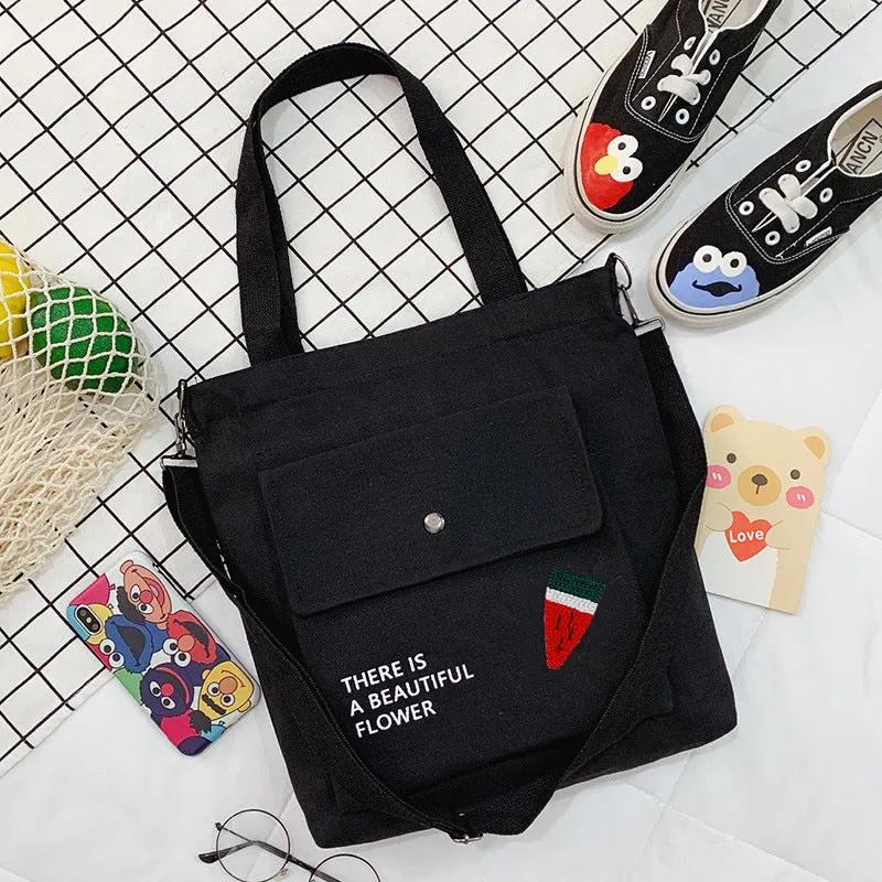 Canvas Printed College Class Portable Female Crossbody Bags
