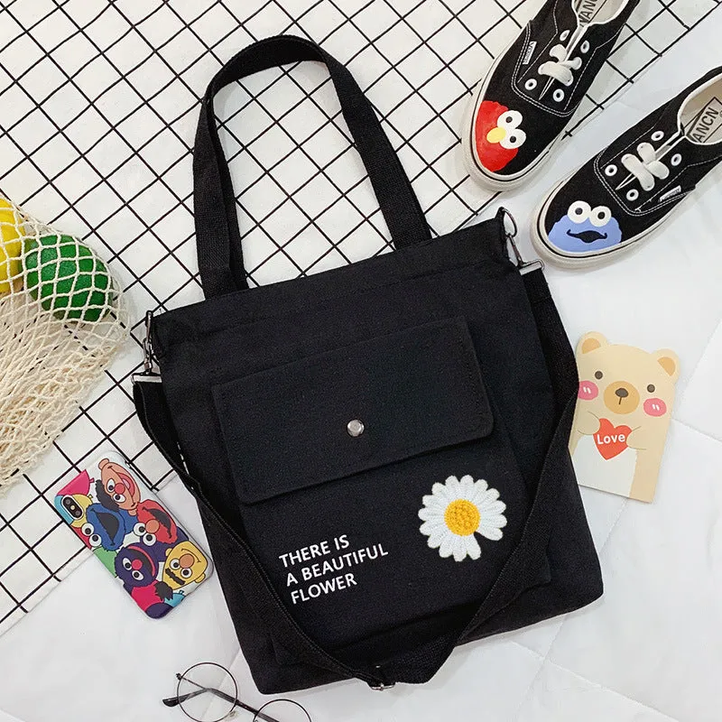 Canvas Printed College Class Portable Female Crossbody Bags