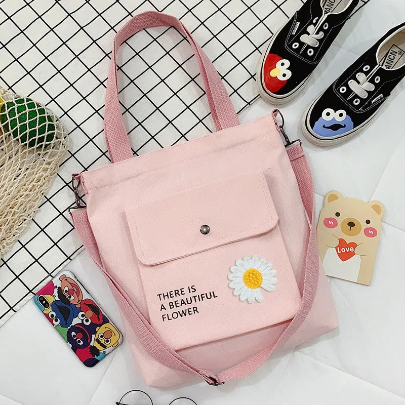 Canvas Printed College Class Portable Female Crossbody Bags