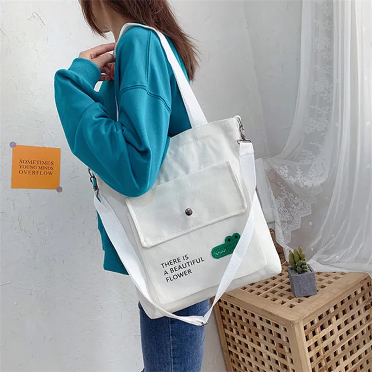 Canvas Printed College Class Portable Female Crossbody Bags