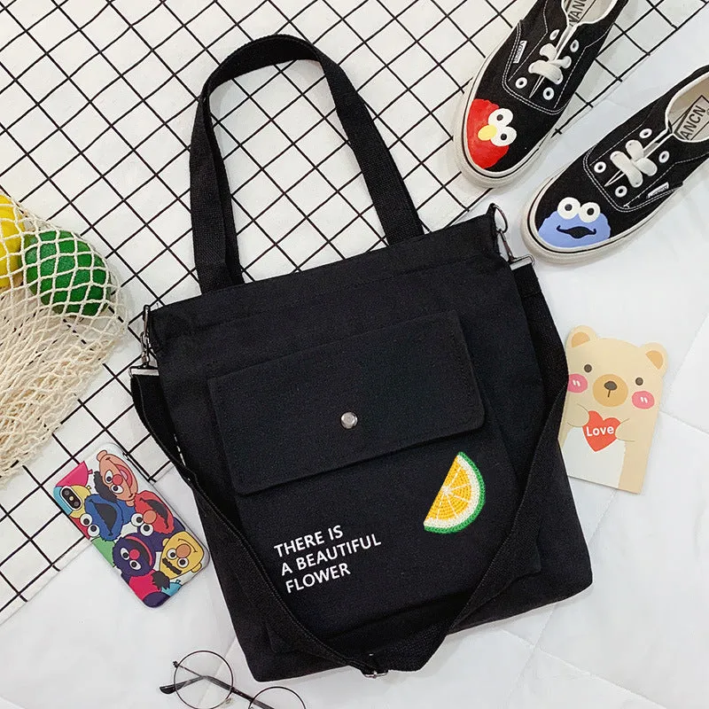 Canvas Printed College Class Portable Female Crossbody Bags