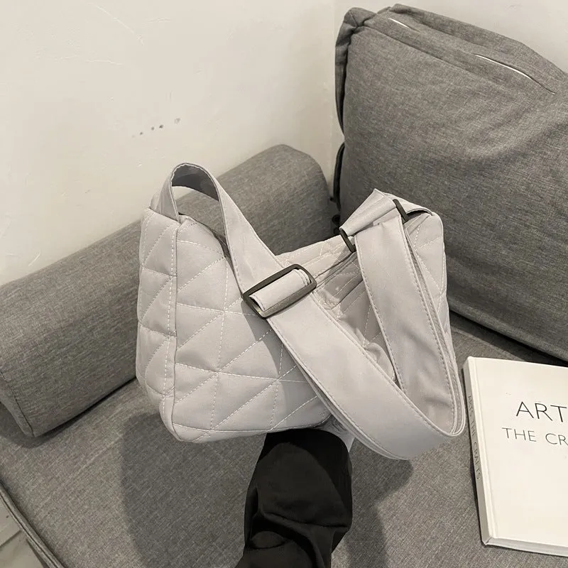Capacity Commuter Woman Cotton Dress Rhombus Shoulder Bags