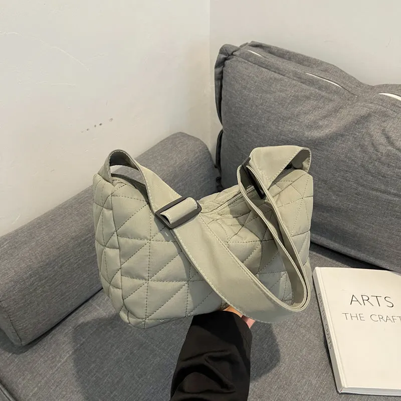 Capacity Commuter Woman Cotton Dress Rhombus Shoulder Bags