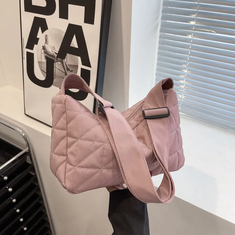 Capacity Commuter Woman Cotton Dress Rhombus Shoulder Bags