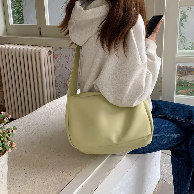 Capacity Female Soft Leather Niche Commuter College For Crossbody Bags