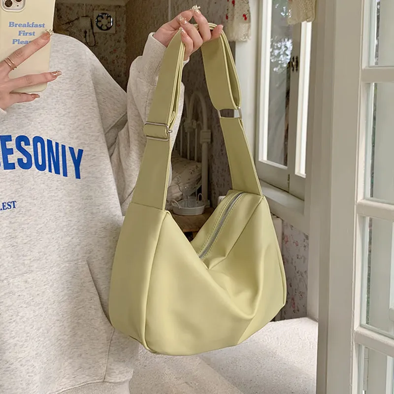 Capacity Female Soft Leather Niche Commuter College For Crossbody Bags
