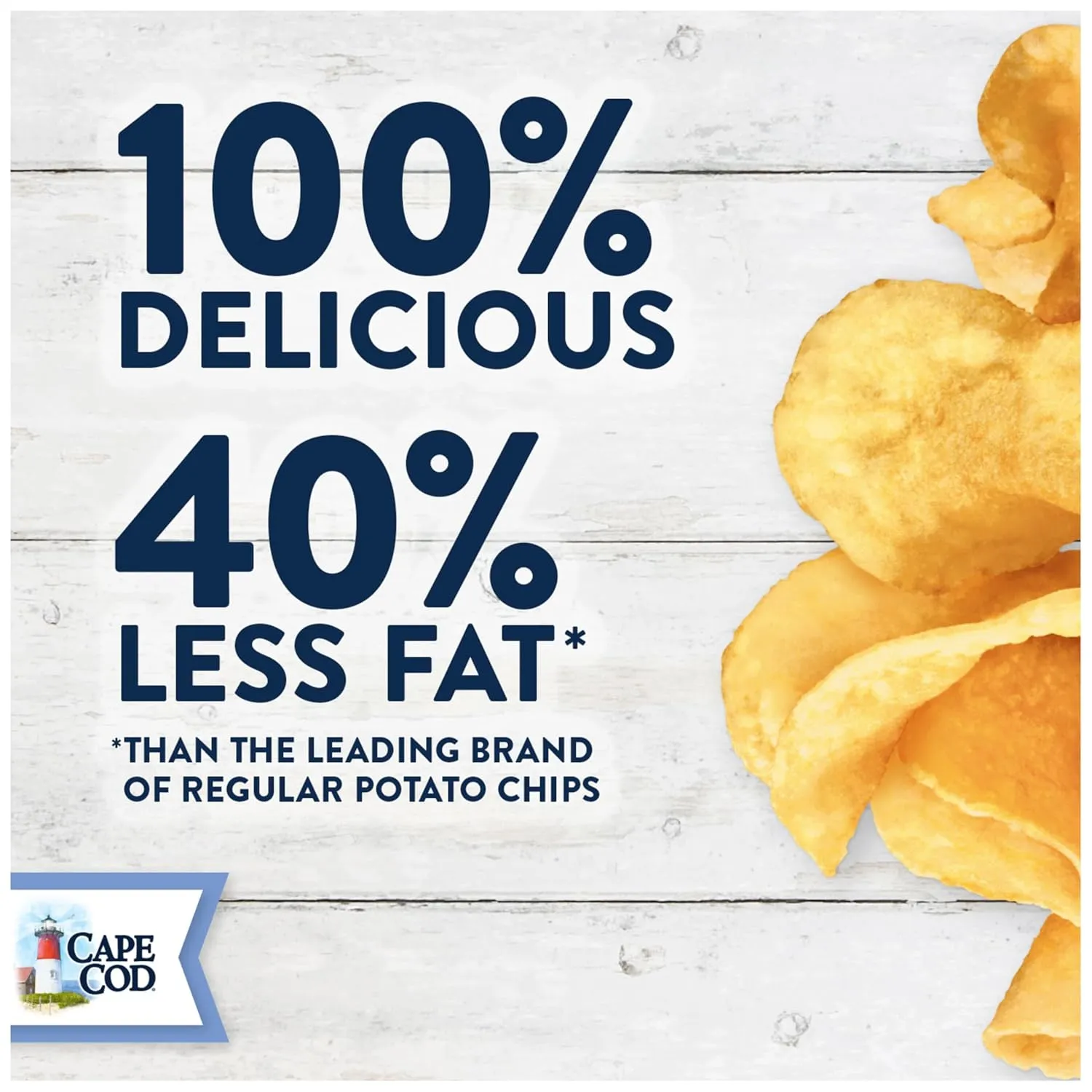 Cape Cod Potato Chips, Original Less Fat Kettle Cooked Chips, Snack Bags, Reduced Fat Original, 0.75 Oz (30 Count)