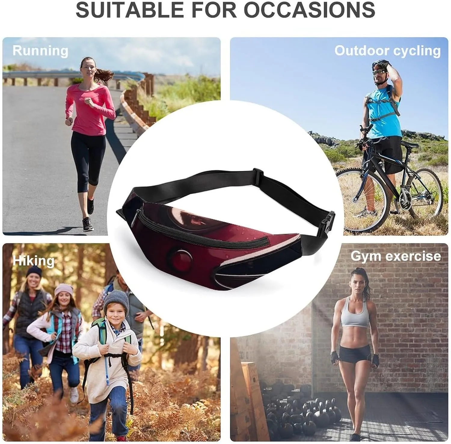Car Side Fanny Pack for Women Men Waist Bag Waterproof Belt Bag with Adjustable Strap
