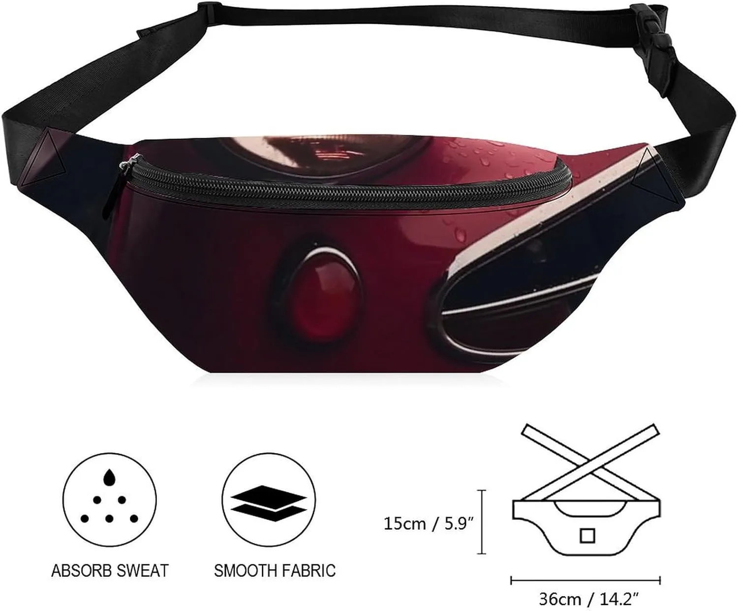 Car Side Fanny Pack for Women Men Waist Bag Waterproof Belt Bag with Adjustable Strap