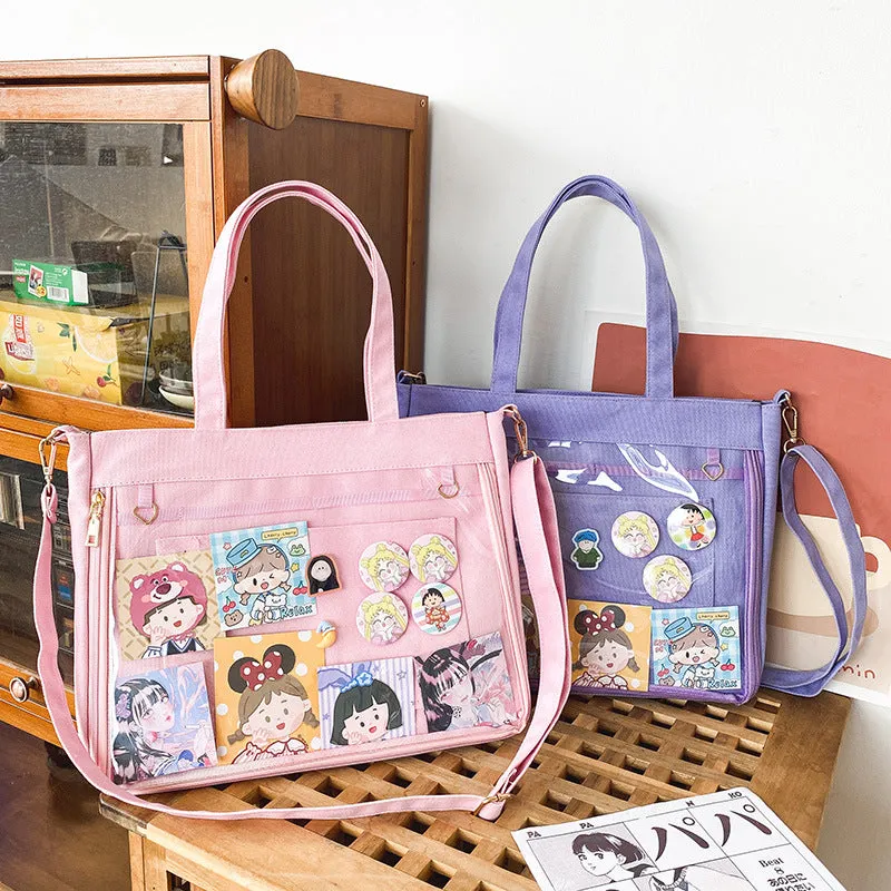 Cartoon Transparent Large Capacity College Style Backpacks