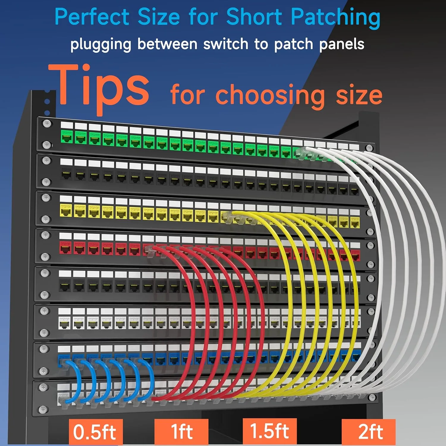 Cat6a Slim Ethernet Patch Cable 1 ft (24 Pack), Cat6a Patch Cable for Data Centers, Cat 6 Cable 10G, Network Patch Cables for Home and Enterprise Network -Blue