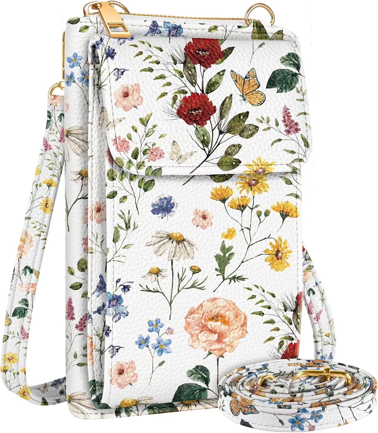 Cell Phone Purse Crossbody Bags for Women - Cute Design Leather Cellphone Bag Small Wallet Purses with Strap