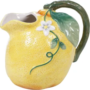 Certified International Citron 3-D Lemon 72 oz. Pitcher, 8.75" x 6.25" x 8", Multicolored