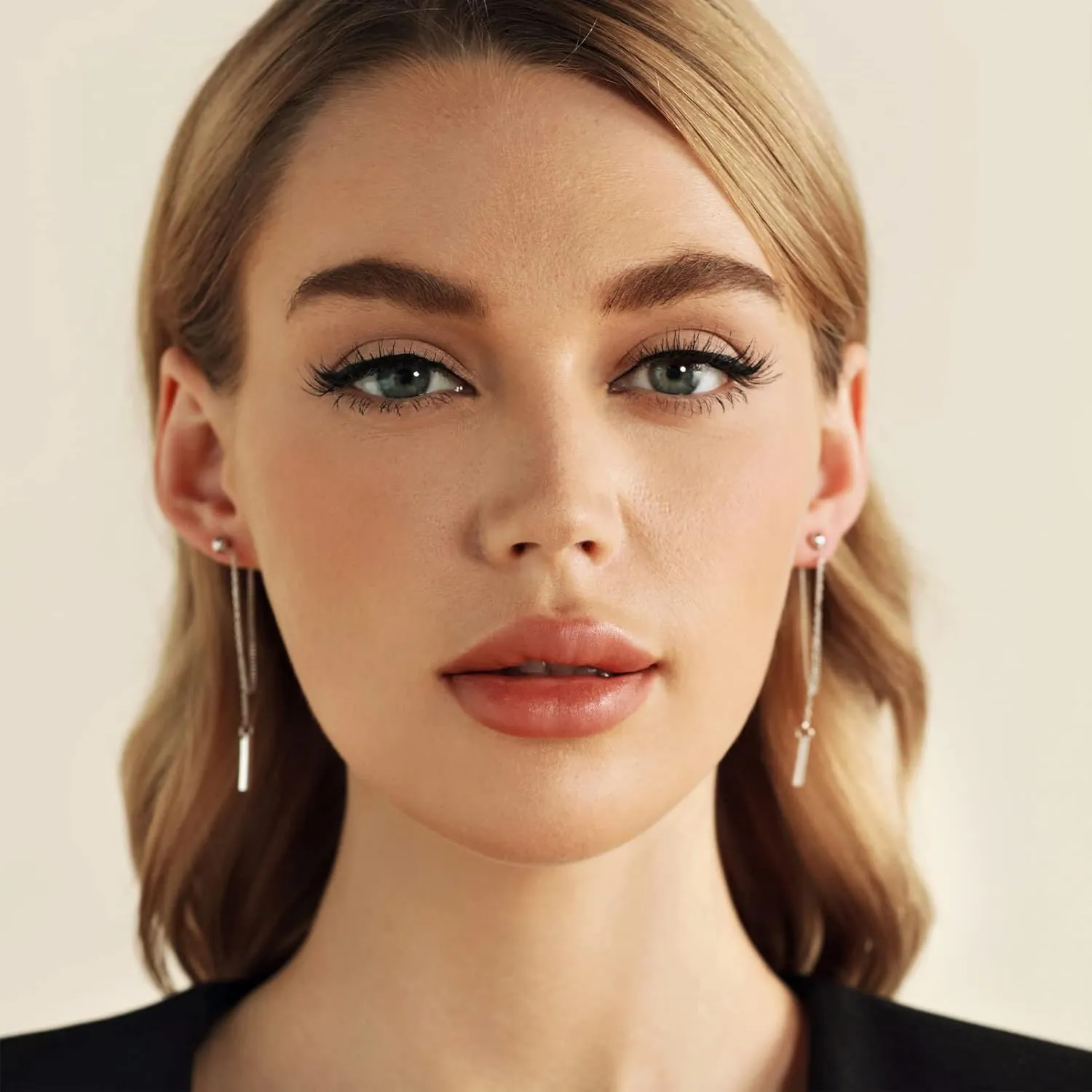 Chain Earrings for Women 18K Gold Plated Dainty Bar Drop Dangle Earrings Long Threader Earring Hypoallergenic Line Dangly Jewelry Gift for Teen Girls