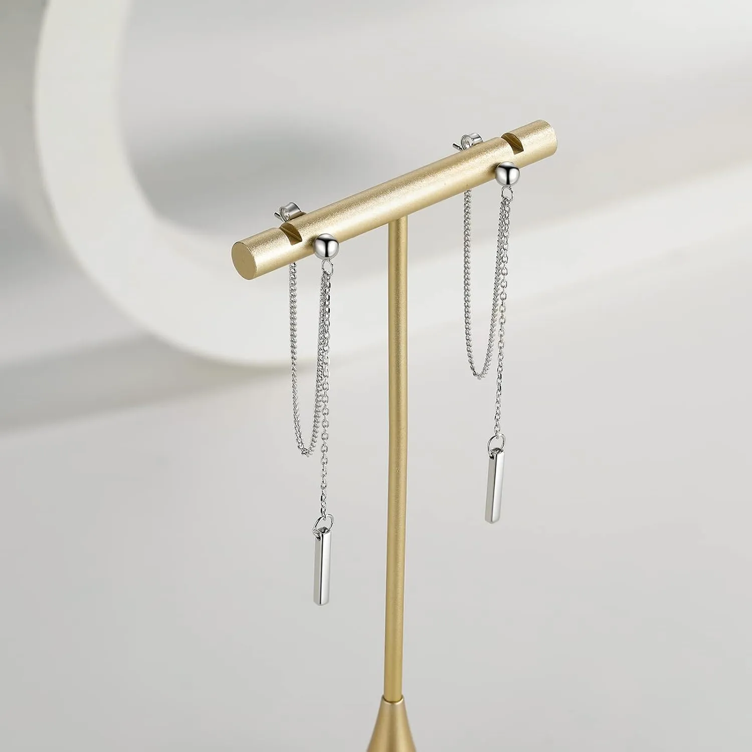 Chain Earrings for Women 18K Gold Plated Dainty Bar Drop Dangle Earrings Long Threader Earring Hypoallergenic Line Dangly Jewelry Gift for Teen Girls