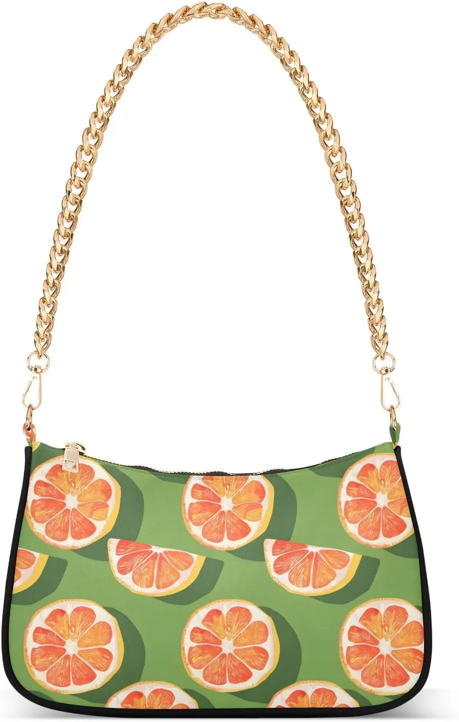 Chain Shoulder Bag Hobo Tote Handbag Mini Clutch Purse with Zipper Closure for Women