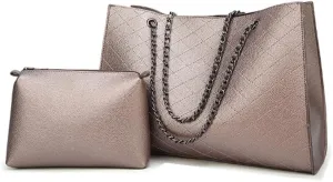 Chain Tote Bags Fashion Magnetic Buckle Shoulder Bag Large Capacity Purse