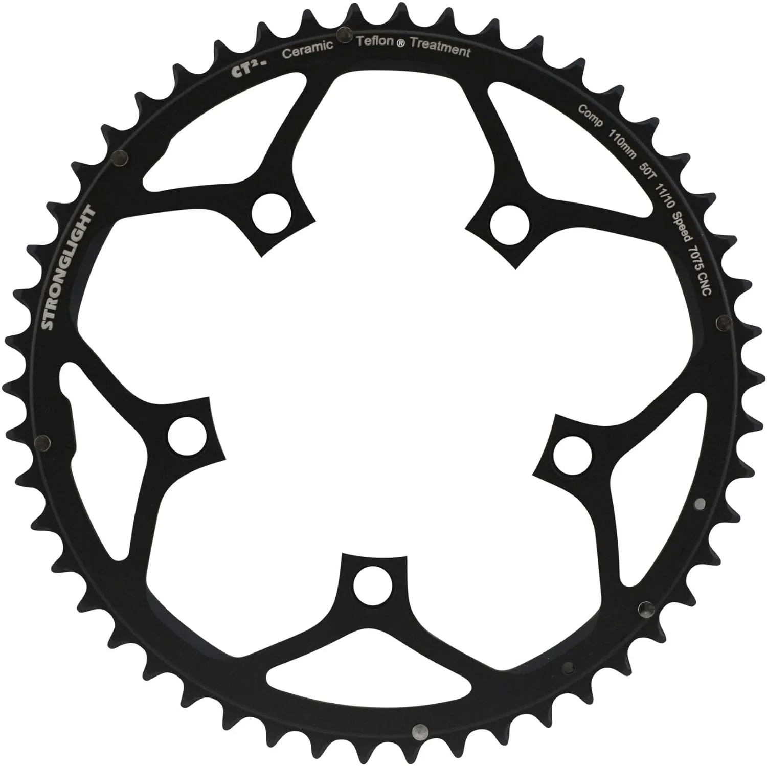 Chainring Steel 5-Hole 110mm CT2 Ceramic Teflon Coating Black
