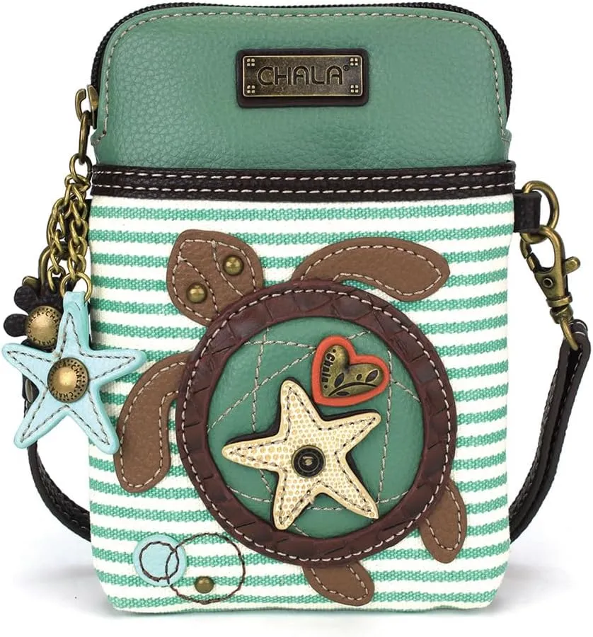 Chala Convertible Cross-body adjustable Straps and Star Zipper Turtle Stripe
