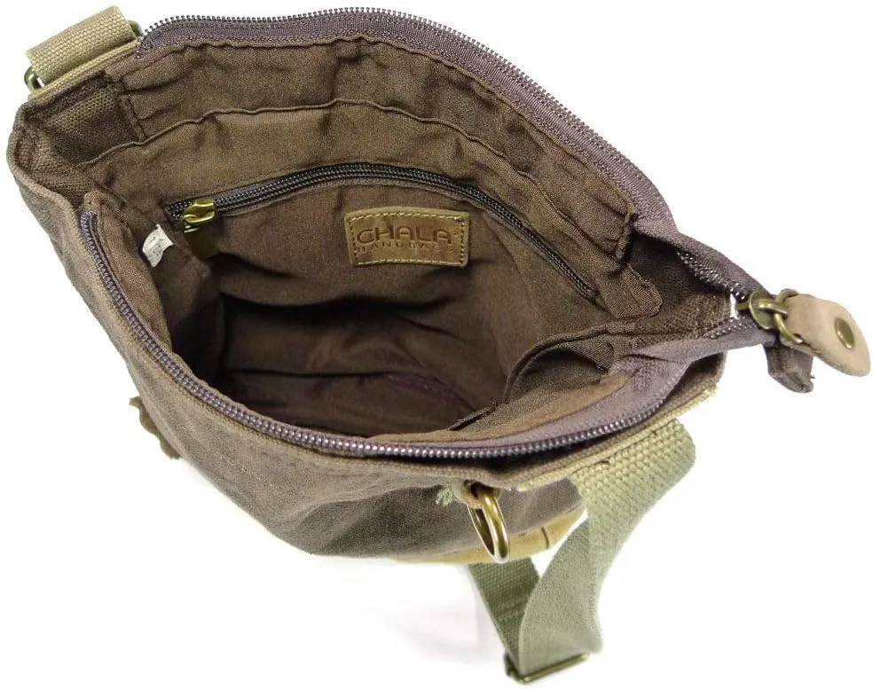 Chala Patch Crossbody, Washed Canvas Handbag, Zipper Top , Animal Prints